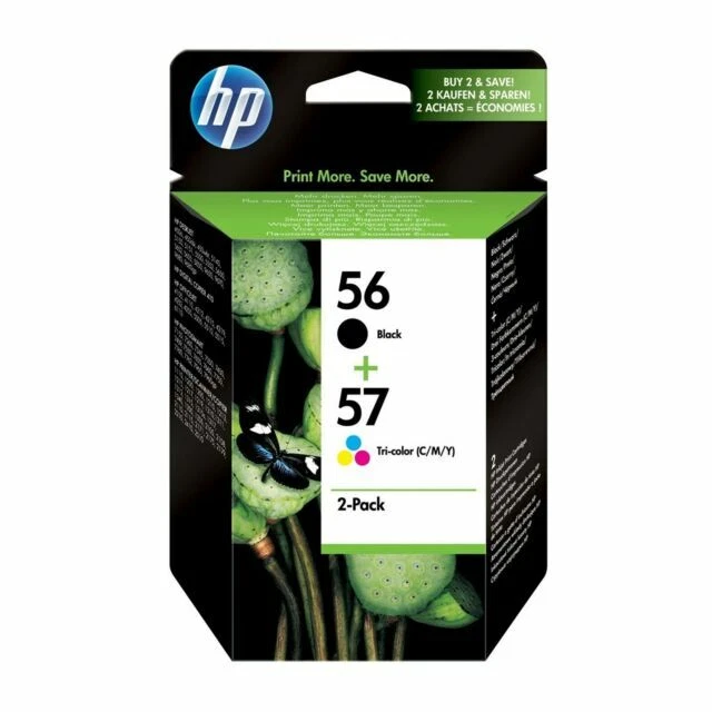 HP 56/57 Combo Pack Black, Tri-Color (Cyan, Yellow, Magenta) Ink Cartridges (SA342AE)
