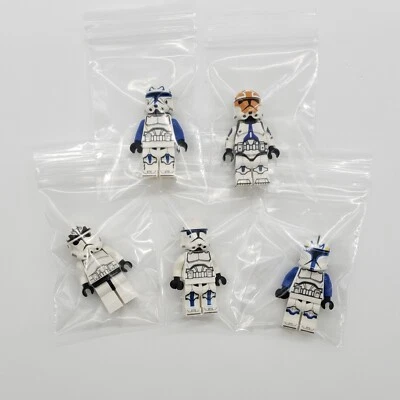 Lote de 5 Minifiguras Personalizadas Impresas Star Wars Trooper 501st Rex Lego + Piezas CAC Foto 1 de 2