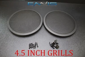 (2) 4.5 INCH STEEL SPEAKER SUB SUBWOOFER GRILL FINE MESH W/ CLIPS SCREWS GT-4.5 - Picture 1 of 4