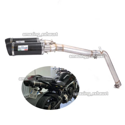 Silenciador de escape para Yamaha FZ6 Fazer 2007-2011 puntas de carbono tubo de enlace medio deslizable Foto 1 de 4