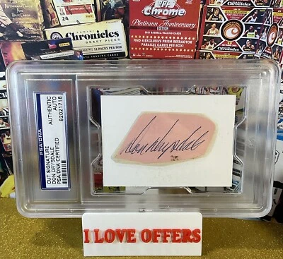 RARE DON DRYSDALE CUT SIGNATURE AUTOGRAPH AUTHENTIC EBAY 1/1 PSA DNA READ - Image 1 of 4