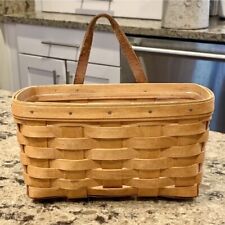 Medium Longaberger Key Mail Basket with Protector Leather Strap Wall Hanger 1996