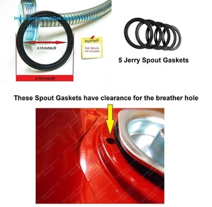 5-Pk JERRY CAN RIBBED SPOUT GASKET for Blitz Metal Gas Can 5 Gallon Military 20L - Picture 1 of 6