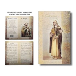 Saint Catherine of Siena Biography Card 80 x 135mm Folded, Gold Foiled (F5416) - Picture 1 of 1