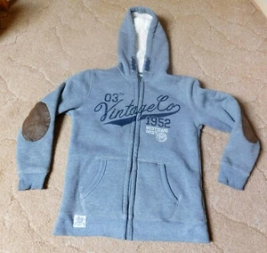 Sweatjacke mit Teddyfutter, Gr. 146/152, grau - Bild 1 von 3