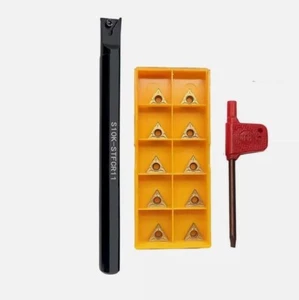 3/8 Lathe Internal Boring Bar Turning Tool Holder S10K STFCR11 + 10* TCMT110204 - Picture 1 of 3