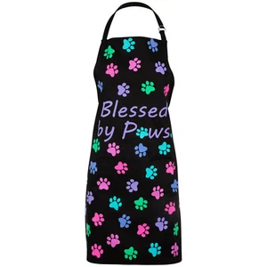 Delantal de chef de cocina con estampado de patas de rescate de animales para amantes de mascotas (bendecido por patas) - Imagen 1 de 2