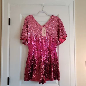 Maner Sequined Skort Dress Womens L Pink NWT Holiday Party Formal Artsy Sparkly - Picture 1 of 9