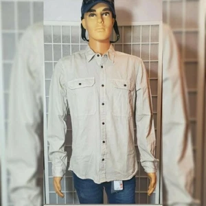 RESERVED FASHION SHIRT MEN'S CREAM LONG SLEEVE REGULAR FIT SIZE M WITH POCKETS  - Picture 1 of 11