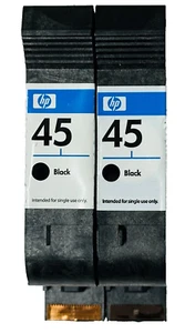Juego de 2 cartuchos de tinta originales HP 45 51645a negros Deskjet 6122 960 980 1180 - Imagen 1 de 1
