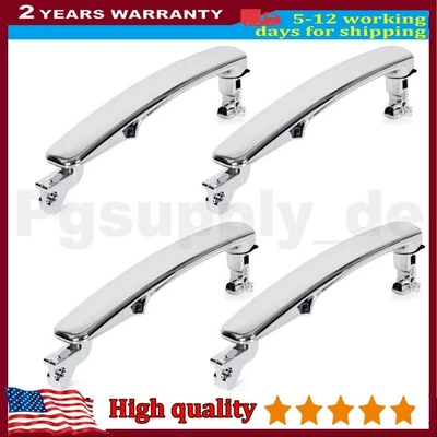 4* Manija de puerta cromada delantera izquierda del lado del conductor con orificio para llave para Nissan Rogue 2009-2015 Foto 1 de 4