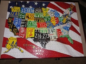 SPRINGBOK State Plates 1000 Pc Jigsaw Puzzle 2020 LARGE PIECES Complete 24x30 - Picture 1 of 7