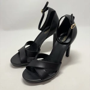 Michael Kors Womens Alexia Sandal Black Ankle Strap Heels Size 7 - Picture 1 of 12