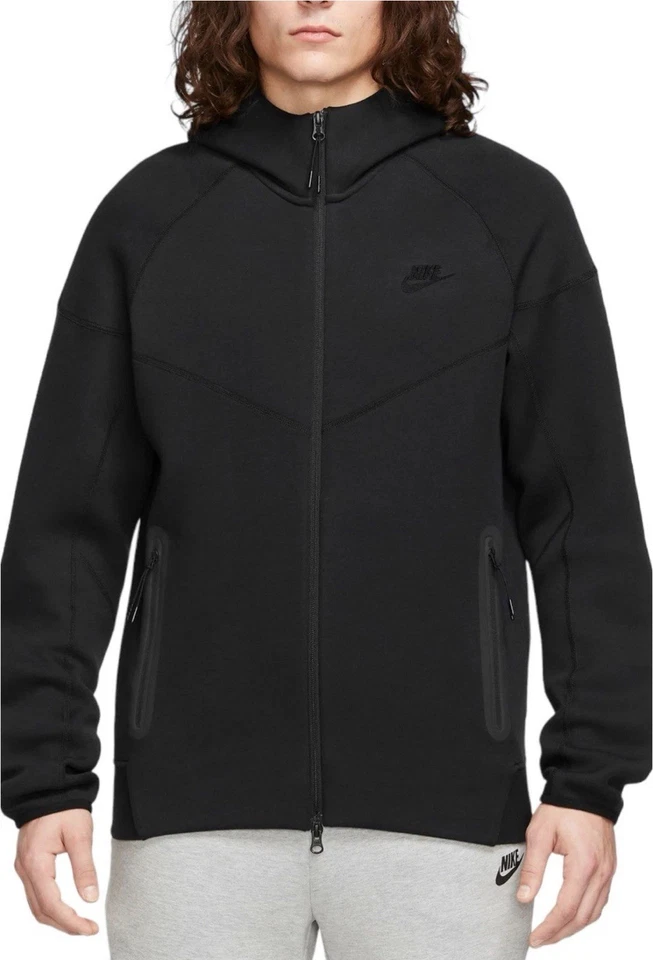 Size 2XL Nike Sportswear Tech Fleece Full Zip Hoodie Black FB7921-010 Men's