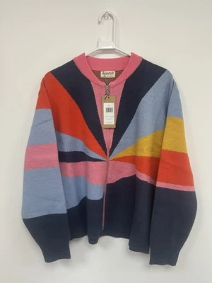 Women's Sugarhill Brighton Solana Knitted Bomber Jacket Multi Sunrays Size UK 14 - Image 1 of 4