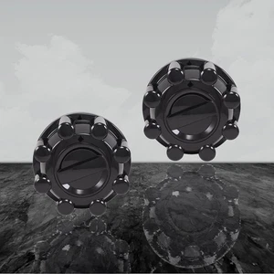 Gloss Black Push-On Rear Center Caps fits 2017-2024 Ford F-250 [2pc] - Picture 1 of 4