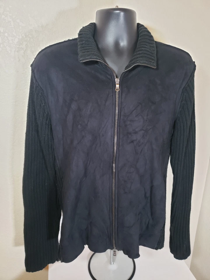 Armani Exchange Mens Black High Neck Full Zip Jacket Size Large - Image 1 of 4