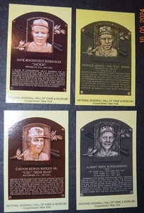 NTL BASEBALL HALL "IRON MEN: Ripken, Schoendienst, Reese, Jackie" 4xPlaque Cards - Picture 1 of 4