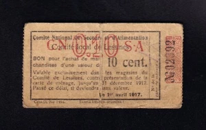 F.C. BELGICA BELGIUM , 10 CENT 1917 , BRUSELAS , B/C ( F ) . - Picture 1 of 2