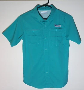 Camisa de pesca Columbia PFG verde manga corta ventilada para niños - talla juvenil M (10-12) - Imagen 1 de 9