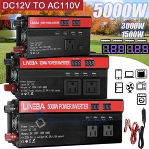 Convertidor de potencia 5000W 3000W 12V a 110V para RV barco coche camping hogar - Imagen 1 de 52