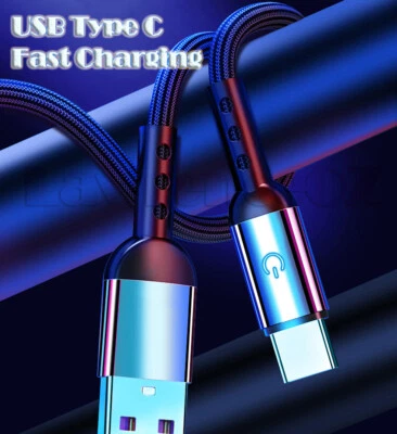 1.2M USB 3.1 to Type C Fast Charging Cable Android Data LED for Samsung HUAWEI - Image 1 of 2