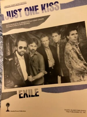 Exile JUST ONE KISS Sheet Music 1987 Piano Vocal Guitar Extremely Rare - Image 1 of 2