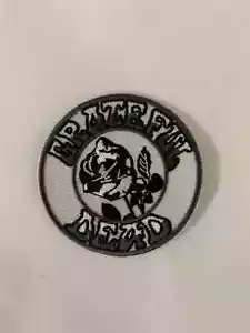 GRATEFUL DEAD SCHWARZ-WEISSE ROSE LOGO GEWEBT ZUM AUFNÄHEN ODER AUFBÜGELN PATCH OFFIZIELL - Bild 1 von 7
