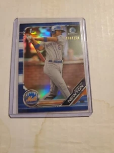 SHERVYEN NEWTON 2019 BOWMAN CHROME 1ST /150 BLUE REFRACTOR AUTO RC SP CPA SN - Bild 1 von 3
