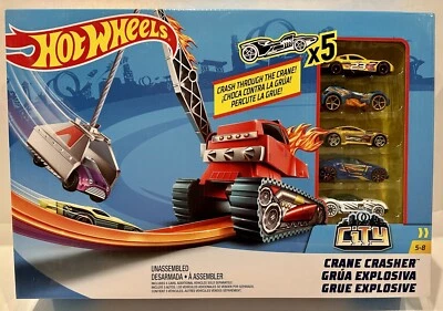 Hot Wheels City Crane Crasher Juego con 5 Coches ~ Nuevo en Caja Foto 1 de 3