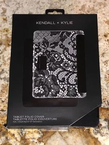 KENDALL + KYLIE Black Lace Print Tablet Folio Cover fits iPad 5th Generation 9.7 - Picture 1 of 6