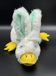 Vintage TB Trading Duck with Bunny Ears 9" White Stuffed Plush Easter Rabbit - Picture 1 of 9