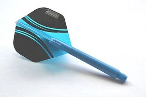 NYLON DEFLECTAGRIP DART STEMS & VIZION SWISH FLUG SCHWARZ/BLAU - Bild 1 von 1