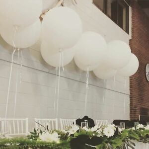 White Wedding Balloons 36" Giant Balloons Large Round Bridal Engaged Planner 3ft