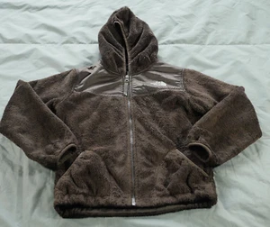 The North Face Jacket Girls Medium Brown Fleece Zip Outdoors Cold Hooded Casual - Picture 1 of 10