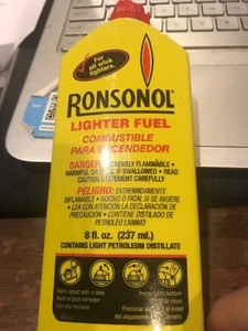LOT of 12 Ronsonol Best Lighter Fuel 8 OZ Bottle works w/All Wick-Type Lighters - Picture 1 of 2