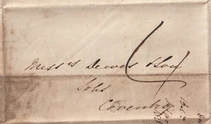 1840 JAN 7th LEAMINGTON WARWICKSHIRE LETTER TO DEWES COVENTRY UNIFORM 4d POST - Picture 1 of 3