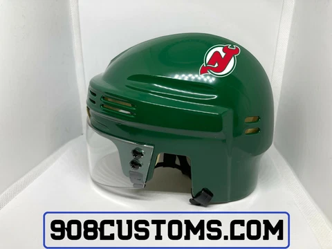 Custom Mini Hockey Helmet NHL New Jersey Devils Reverse Retro #86 Jack Hughes Cover