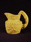 RARE 1820 SMALL BAGSTER HOUND HANDLE HUNT PITCHER CANE CANEWARE YELLOW WARE MINT