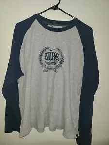 Vintage Nike Thermo-Shirt blau grau Waffelstrick Raglanärmel Y2K Größe XL - Bild 1 von 5