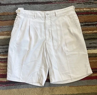 Pantalones Cortos de Golf Hugo Boss Para Hombre Talla 38R Marfil Plisado 10" Entrepierna  Foto 1 de 4
