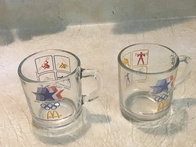 2 Vintage 1984 McDonalds XXIII 23rd Los Angeles Olympic  Coffee Mug Cup PAIR Lot - Image 1 of 4