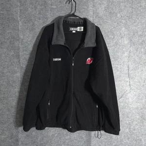 New Jersey Devils Herren schwarz Fleecejacke durchgehender Reißverschluss NHL Hockey CCM Team Bekleidung - Bild 1 von 11