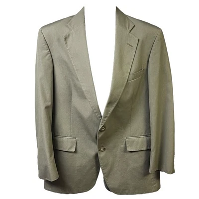 Blazer Jos A Bank verde oliva cáqui 2 botões lapela entalhada clássico profissional - Imagem 1 de 4