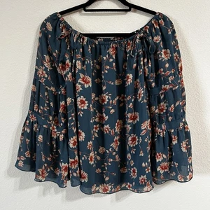 Blusa túnica Jessica Simpson para mujer talla S Top S hippie floral boho forrada transparente - Imagen 1 de 11