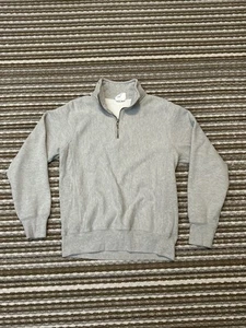 Champion Mens M Gray Reverse Weave Fleece Lined Mock Neck 1/4 Zip Hoodie - Picture 1 of 17