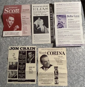 5 1950'S-1960'S OPERA HANDBILLS HERALDS METROPOLITAN VARIOUS ARTISTS FROM ESTATE - Picture 1 of 1
