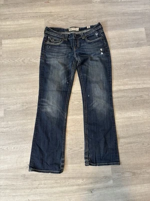 Pantalones de mezclilla rectos MEK Santiago para mujer talla 32x32 azul desgastado vaquera occidental rodeo Foto 1 de 4