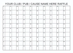 Fundraising - A2 Poster - 594 x 420 mm - Raffle Poster with 100 Spaces - Picture 1 of 1