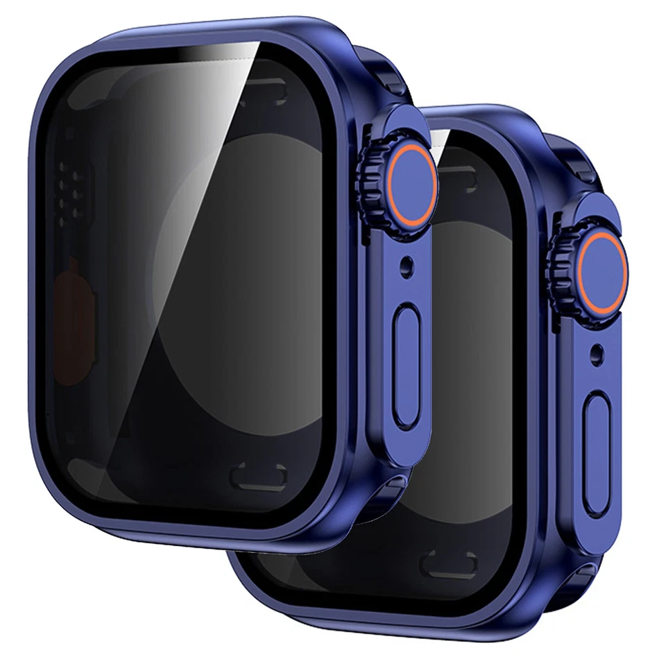 Paquete de 2 fundas para Apple Watch Series 11 10 9 8 7 6 SE 42/44/45/46mm + cristal de privacidad Foto 1 de 4
